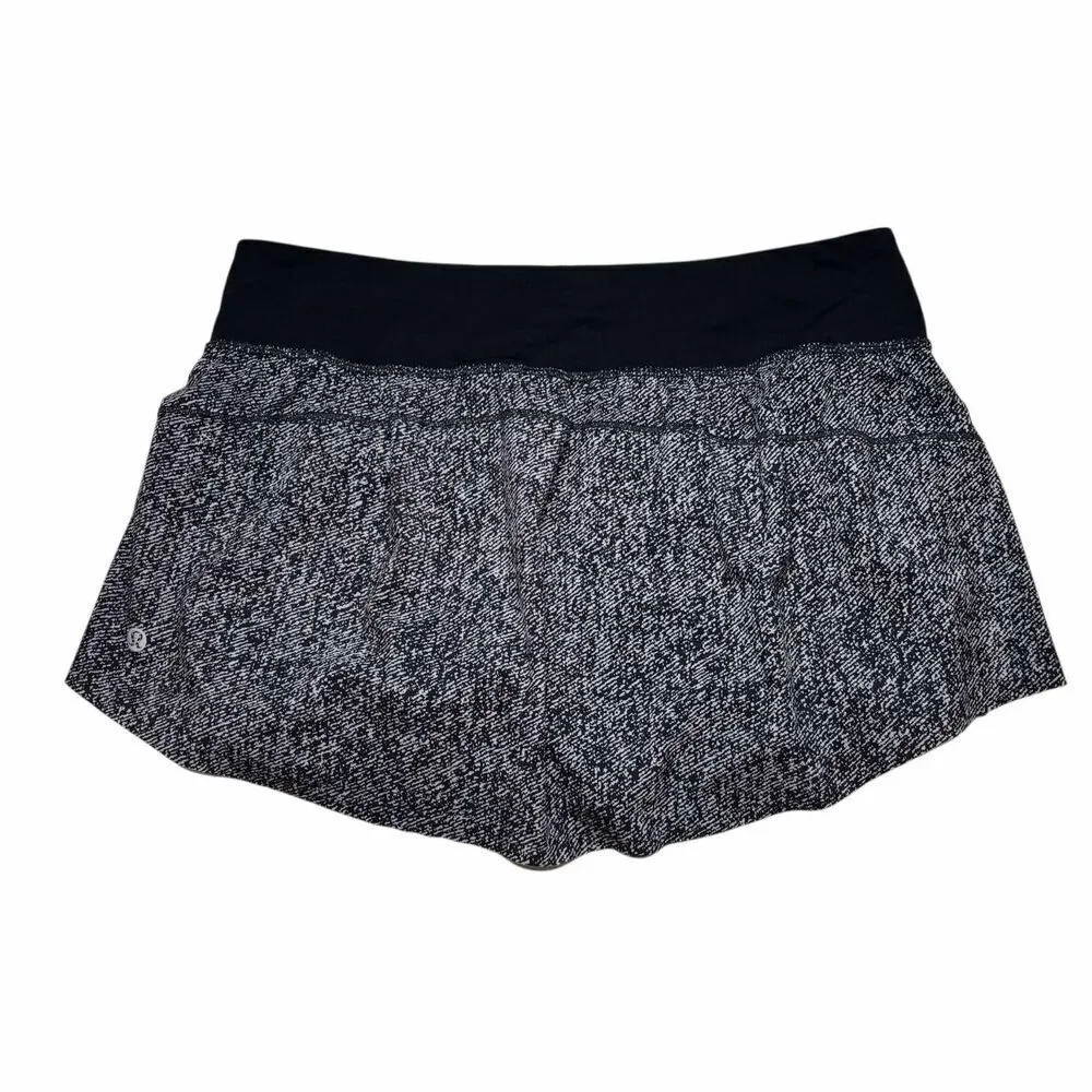 Lululemon Final Lap Mid-Rise Skirt *Twill Print Ice Grey Black - Picture 4 of 9